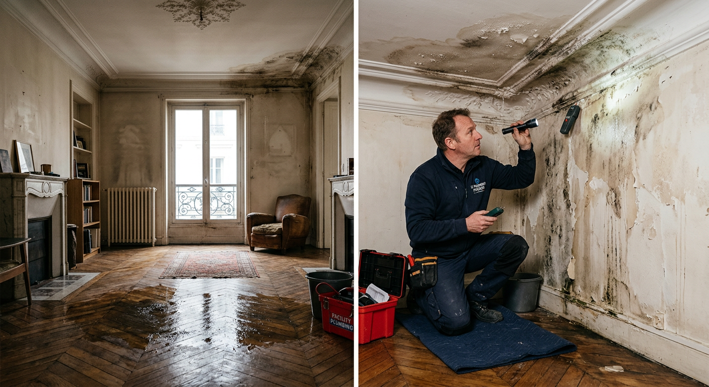 Intervention urgente dégât des eaux dans un appartement à Bordeaux